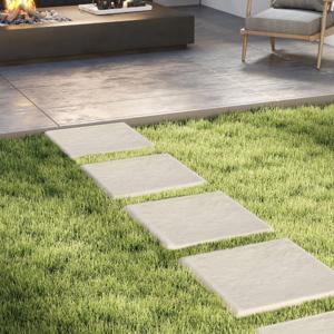 Stapstenen voor Tuin Set van 8 Tegels 40 x 40 cm Polypropyleen Stenen Tegels voor Gazon Tuinpaden Beige