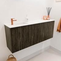 Toiletmeubel Mondiaz Joya | 100 cm | Meubelkleur Shadow | Faye wastafel Talc Links | 1 kraangat Toiletmeubel Mondiaz Joya | 100 cm | Meubelkleur Shadow | Faye wastafel Talc Links | 1 kraangat