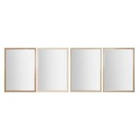 Wandspiegel Home ESPRIT Wit Bruin Beige Grijs 66 x 2 x 92 cm (4 Stuks)