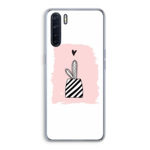 Zwart-wit cactus: Oppo A91 Transparant Hoesje