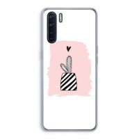 Zwart-wit cactus: Oppo A91 Transparant Hoesje