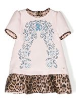 Roberto Cavalli Junior robe à imprimé léopard - Rose