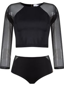 Brigitte cropped top and hot pants set - Noir