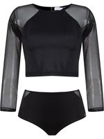 Brigitte cropped top and hot pants set - Noir