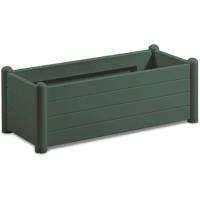 STEFANPLAST Rechthoekig bloemblad - Houtafwerking - 100x43xH35cm - 80L - Donkergroen