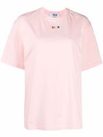 MSGM t-shirt en coton à logo brodé - Rose - thumbnail