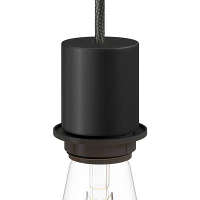 Fitting lamp koper e27 glad ontwerp met lampenkap ring