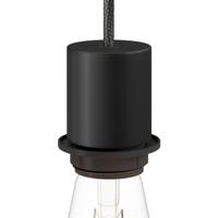 Fitting lamp koper e27 glad ontwerp met lampenkap ring