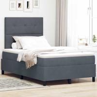 Boxspring bed met matras Donkergrijs 120 x 190 cm Fluweel