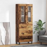 Hoge kast met lade 2 pcs Oud Hout Bewerkt hout