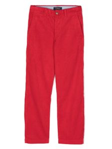 POLO RALPH LAUREN KIDS pantalon en velours côtelé à coupe droite - Rouge