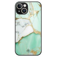 iPhone 13 hardcase - Marmer mint goud