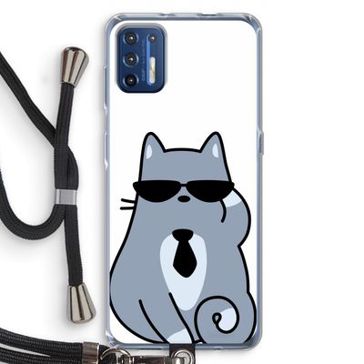 Cool cat: Motorola Moto G9 Plus Transparant Hoesje met koord
