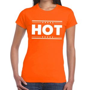 Hot t-shirt oranje dames