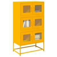 Hoge kast 68x39x123 cm staal mosterdgeel