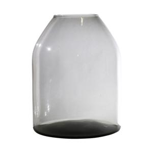 Bloemenvaas Barcelona - transparant grijs - eco glas - D20 x H25 cm - smoke glas