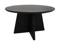 Ronde salontafel met kruispoot 80X80X45 zwart Mangohout - thumbnail
