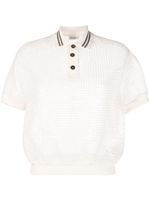Brunello Cucinelli haut en maille à col polo - Blanc