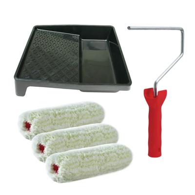 Sorex Verfrollers schilderen set - met beugel en verfbak - 3x vacht verfrollers - breedte 18 cm