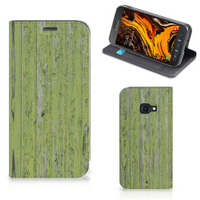 Samsung Galaxy Xcover 4s Book Wallet Case Green Wood - thumbnail