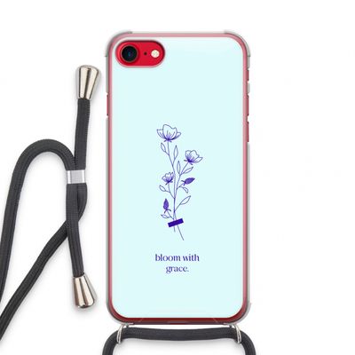 Bloom with grace: iPhone SE 2020 Transparant Hoesje met koord