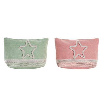 Toilettas DKD Home Decor Beige Koraal Munt Mediterrane (25 x 7 x 15 cm) (2 Stuks)