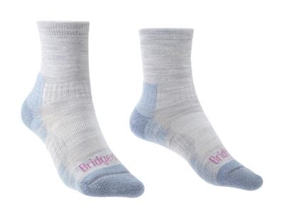 Bridgedale Lightweight Merino Performance 3/4 Crew Dames Wandelsok Grey Smoky Blue L