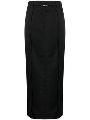 Aya Muse jupe longue Fera à design plissé - Noir