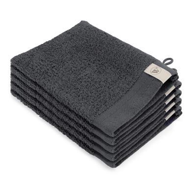 Set van 3 x 2 Walra washandjes soft cotton antraciet