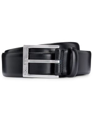 BOSS ceinture en cuir à logo gravé - Noir