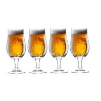 Bierglazen op voet - 4x stuks - glas - 370 ml - speciaal bier - bierglas - thumbnail