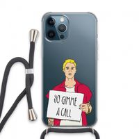 Gimme a call: iPhone 13 Pro Max Transparant Hoesje met koord