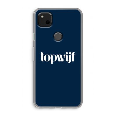 Topwijf Navy: Google Pixel 4a Transparant Hoesje