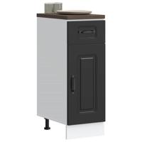 Keuken onderkast Kalmar bewerkt hout zwart