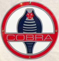 (Ford) Cobra Logo Emaille Bord 12" / 30 cm - thumbnail