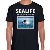 Orkas t-shirt met dieren foto sealife of the world zwart voor heren - thumbnail