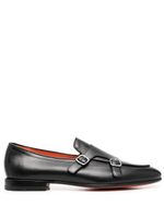 Santoni leather monk shoes - Noir - thumbnail