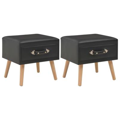 Nachtkastjes 2 st 40x35x40 cm kunstleer zwart