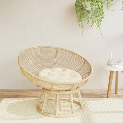 Zitkussen rond Ø 60x11 cm oxford stof crèmekleurig