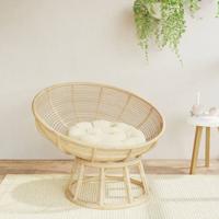 Zitkussen rond Ø 60x11 cm oxford stof crèmekleurig