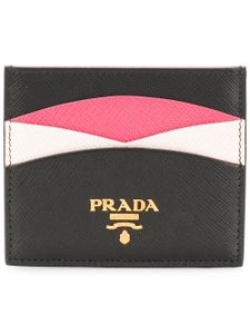 Prada porte-cartes en cuir Saffiano - Noir