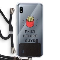 Fries before guys: Samsung Galaxy A10 Transparant Hoesje met koord