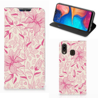 Samsung Galaxy A30 Smart Cover Pink Flowers