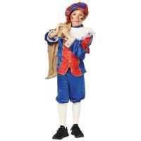 Pietenpak roetveeg Piet - rood/blauw - pieten verkleed kostuum 4-delig - kinderen