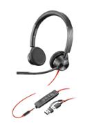 HP Poly Blackwire 3325 Stereo USB-C Headset + 3,5 mm plug + USB-C/A adapter