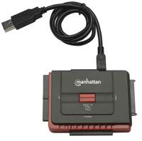 Manhattan HDD Adapter [1x USB-A 2.0 stekker - 1x SATA-bus 7-polig, IDE-bus 40-polig]