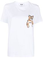 MSGM t-shirt en coton à ornements strassés - Blanc MSGM t-shirt en coton à ornements strassés - Blanc