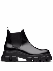 Prada bottines chelsea Monolith en cuir brossé - Noir