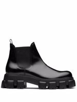 Prada bottines chelsea Monolith en cuir brossé - Noir - thumbnail