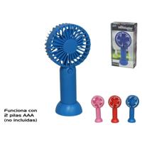 Mini ventilator/handventilator - 8 x 5 x 16 cm - Blauw - Verkoeling in zomer